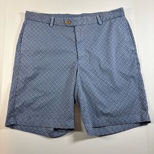 Turtleson Shorts Men's Size 36 Blue Geometric Circles Golf Chino Stretch EUC